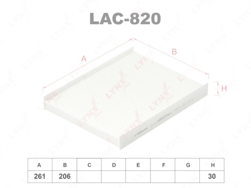 LYNXauto Фильтр салонный LAC820 (CU27007)