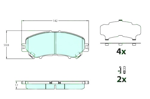Дисковые тормозные колодки передние TRW GDB3631 NISSAN Qashqai (J11) 2013-/X-Trail (T32) 14- (4 шт.)