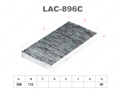 LYNXauto Фильтр салонный угольный LAC896C (K1235A2x, CUK2723-2, AG7392KCFC)