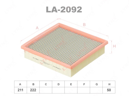 LYNXauto Фильтр воздушный LA2092 (AP003/10, C22029, LX 2108)