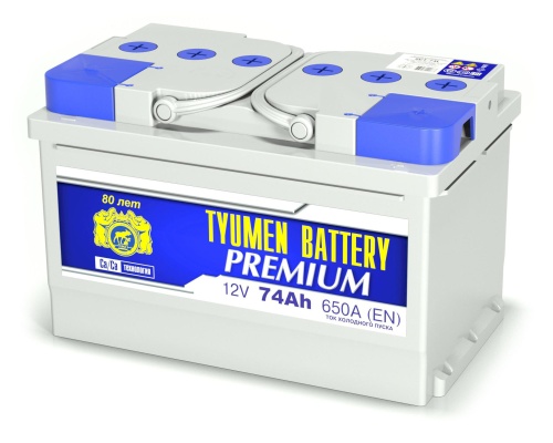 Аккумулятор Tyumen Battery PREMIUM 74Ah 650А  низкий об. пол. (- +) 278x175x175  6488