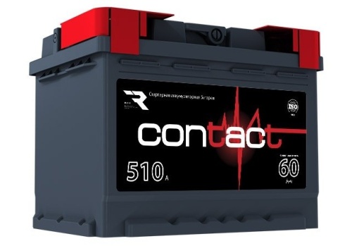 Аккумулятор Contact 60Ah 510А обр. пол. (- +) 242х175х190