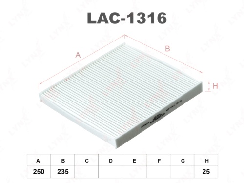 LYNXauto Фильтр салонный LAC1316 (CU2544)