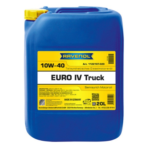 RAVENOL моторное масло Euro IV Truck SAE 10W-40 (20л) 4014835725928