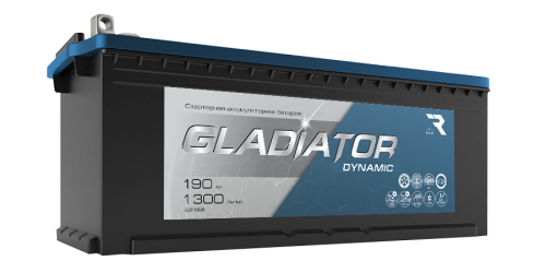 Аккумулятор GLADIATOR dynamic 190Ah 1300А пр. пол (- +) 513x223x223