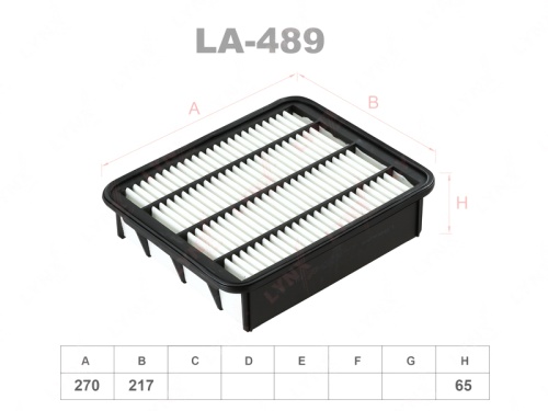 LYNXauto Фильтр воздушный LA489 (AP144/7, C27069) TOYOTA PRADO 150 2.8 1GDFTV