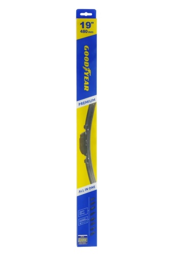 Бескаркасная щетка стеклоочистителя Goodyear PREMIUM 19"/48 cm всесезонная, 9 переходников GY000439