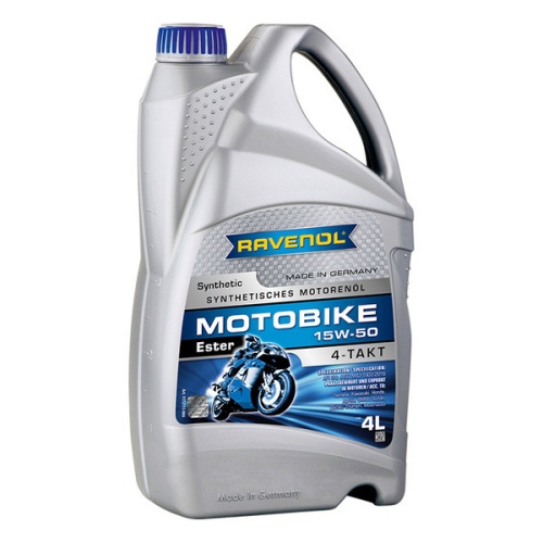 RAVENOL моторное масло Motobike 4-T Ester SAE 15W-50 (4л) 4014835731295