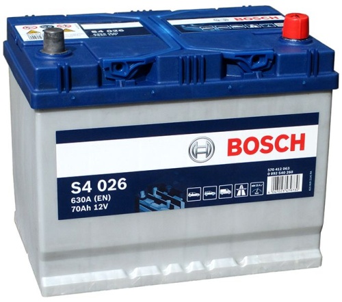 Аккумулятор BOSCH Silver S4 026 70Ah 630A 261x175x220 570 412 063 (- +)