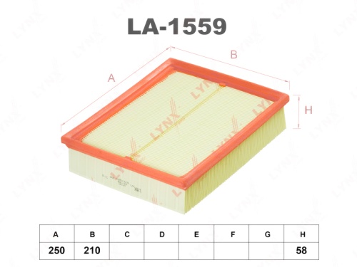 LYNXauto Фильтр воздушный LA1559 (AP063/1, C26168, LX622)