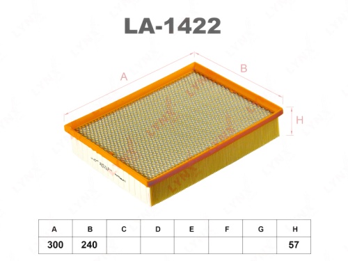 LYNXauto Фильтр воздушный LA1422 (AP194/2, C30171, SB 2273)