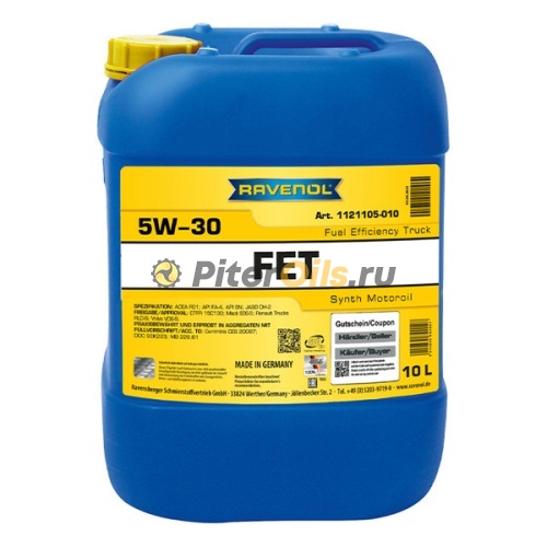RAVENOL моторное масло FET Fuel Efficiency Truck SAE 5W-30 (10л) 4014835864061