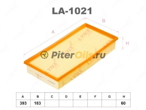 LYNXauto Фильтр воздушный LA-1021 (C39219, C39002, C39201)