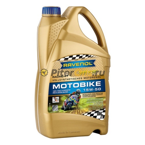 RAVENOL моторное масло Racing 4-T Motobike SAE 15W-50 (4л) 4014835865082