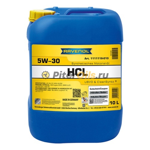 RAVENOL моторное масло HCL SAE 5W-30 (10л) 4014835722941