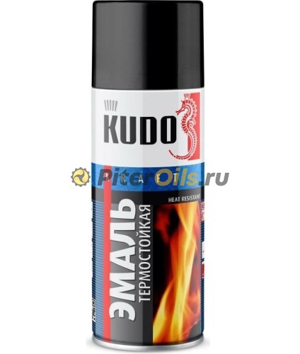 KUDO Краска спрей термостойкая черная 520 мл KU5002