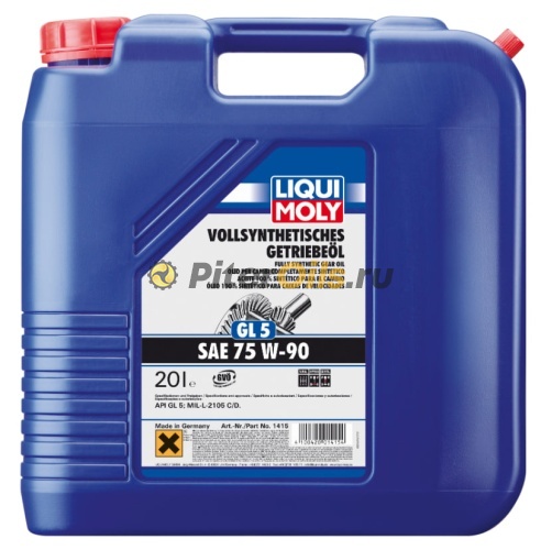 LIQUI MOLY Vollsynthetisches Getriebeoil 75w90 GL-5 (20л) 1415