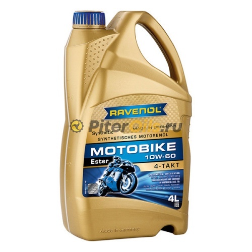 RAVENOL моторное масло Motobike 4-T Ester SAE 10W-60 (4л) 4014835730991