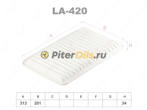 LYNXauto Фильтр воздушный LA420 (LX 1921, AP113/3, C3220)